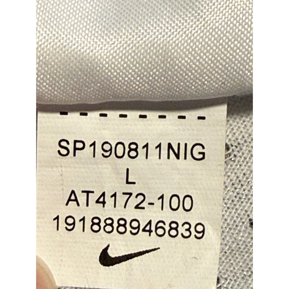 Nike Dri FIT Running Shirt Womens Large White Long Sleeve Perforated Workout - Picture 15 of 16